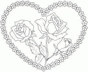 Imágenes de San Valentín para Colorear de rosas
